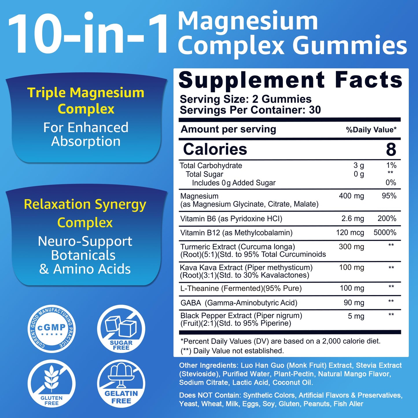 NEVISS Magnesium Complex Gummies 400mg, 120 Gummies