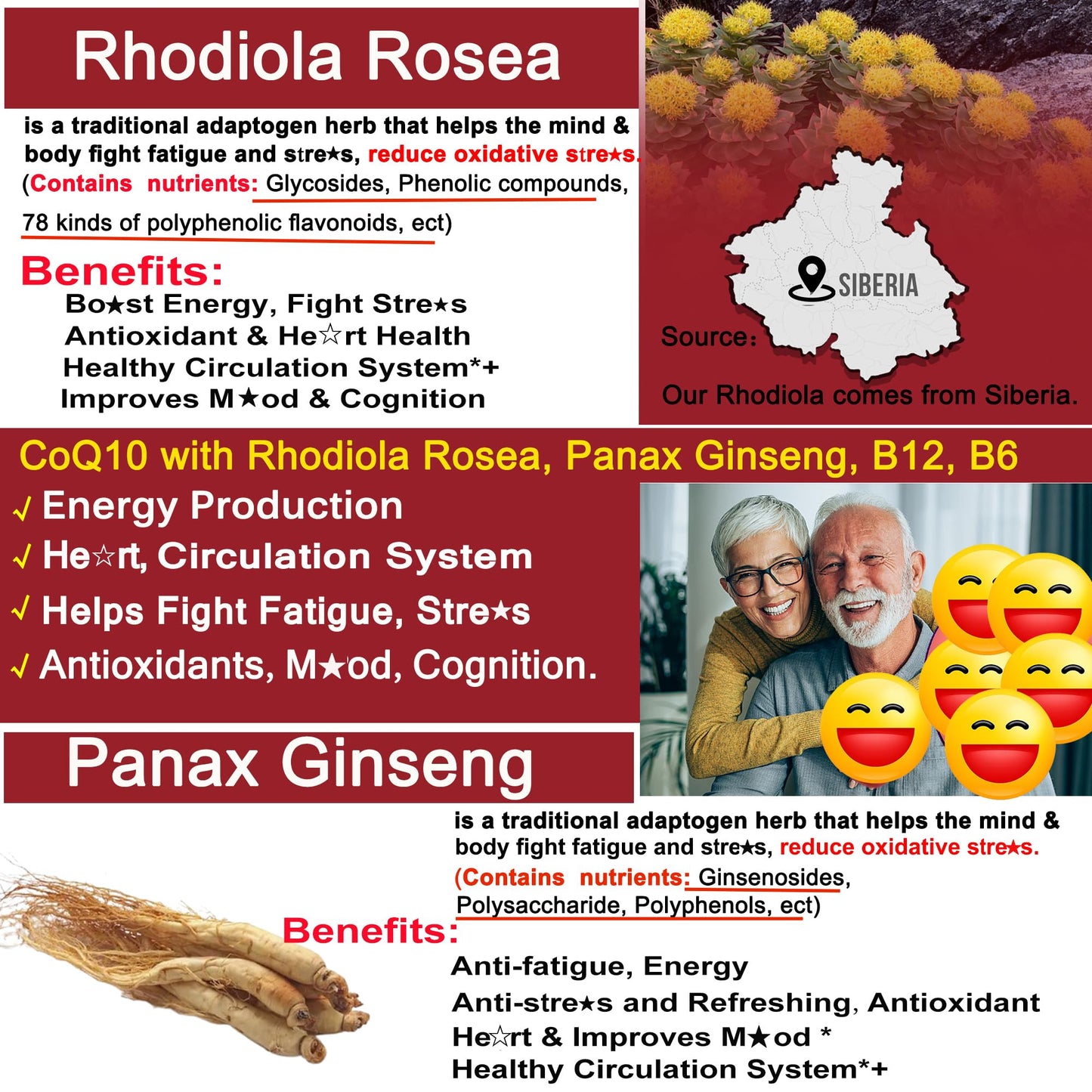 NEVISS Sugar Free CoQ10 200mg/400mg + Rhodiola Rosea Gummies, 120 Count