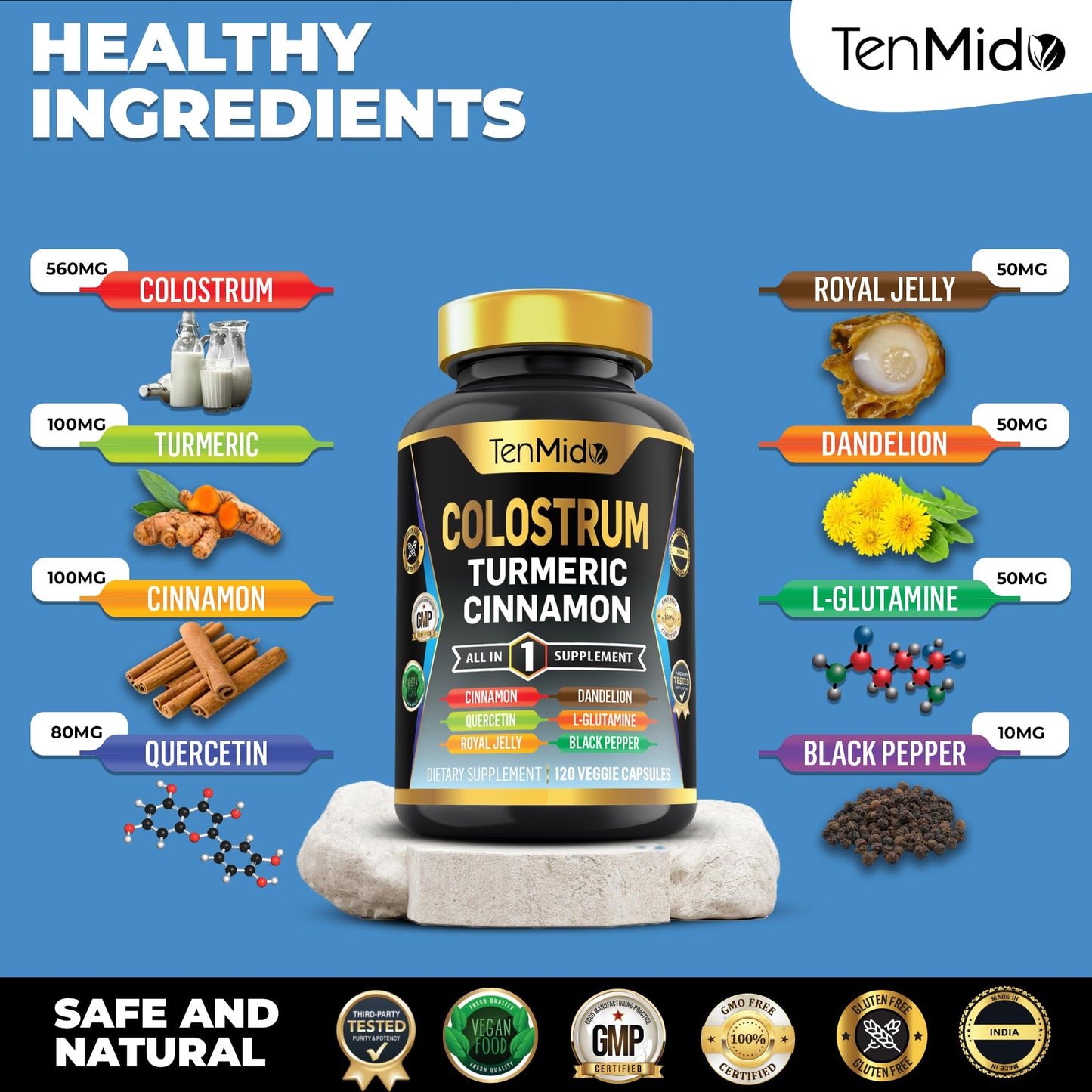 Tenmido Colostrum Supplement Capsule 120 Capsules