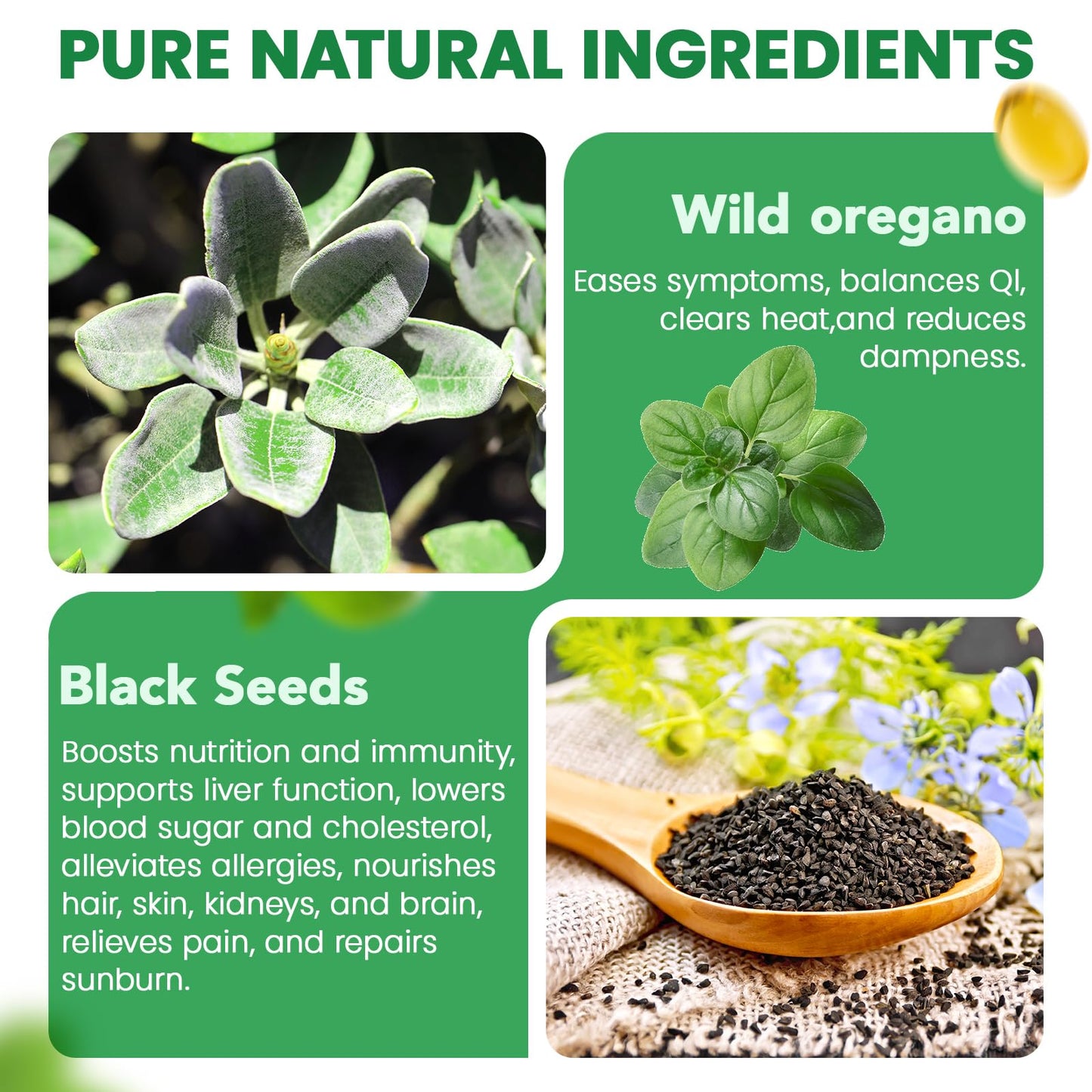 ELBBUB Oil of Oregano with Black Seed Oil 6000mg Oregano Oil + 200mg Black Seed Oil per Serving Capsule, 120 Count