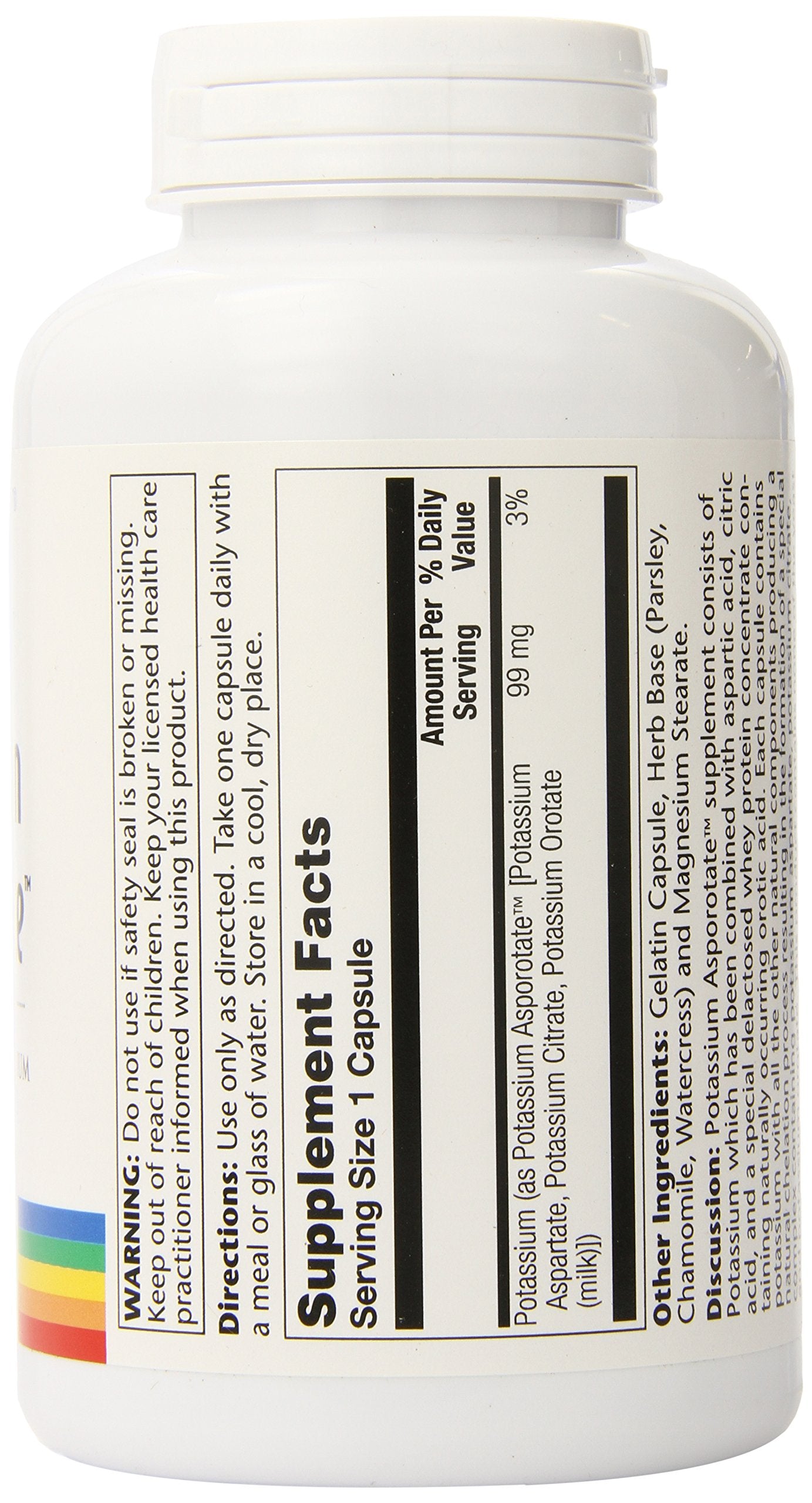 Solaray Potassium Asporotate Supplement Capsules, 200 Capsules