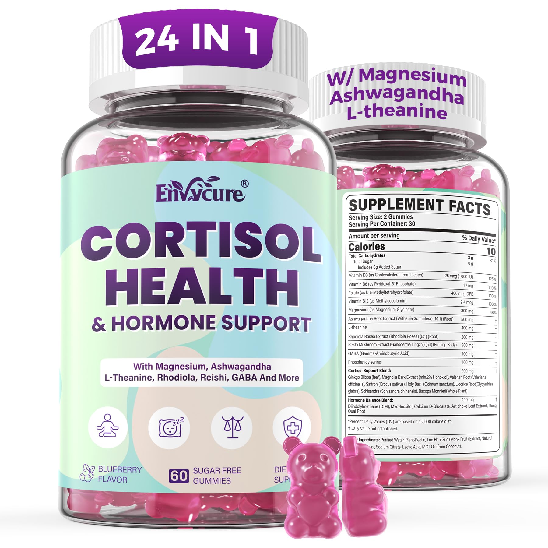 EnvyCure Cortisol Detox Gummies 120 Count