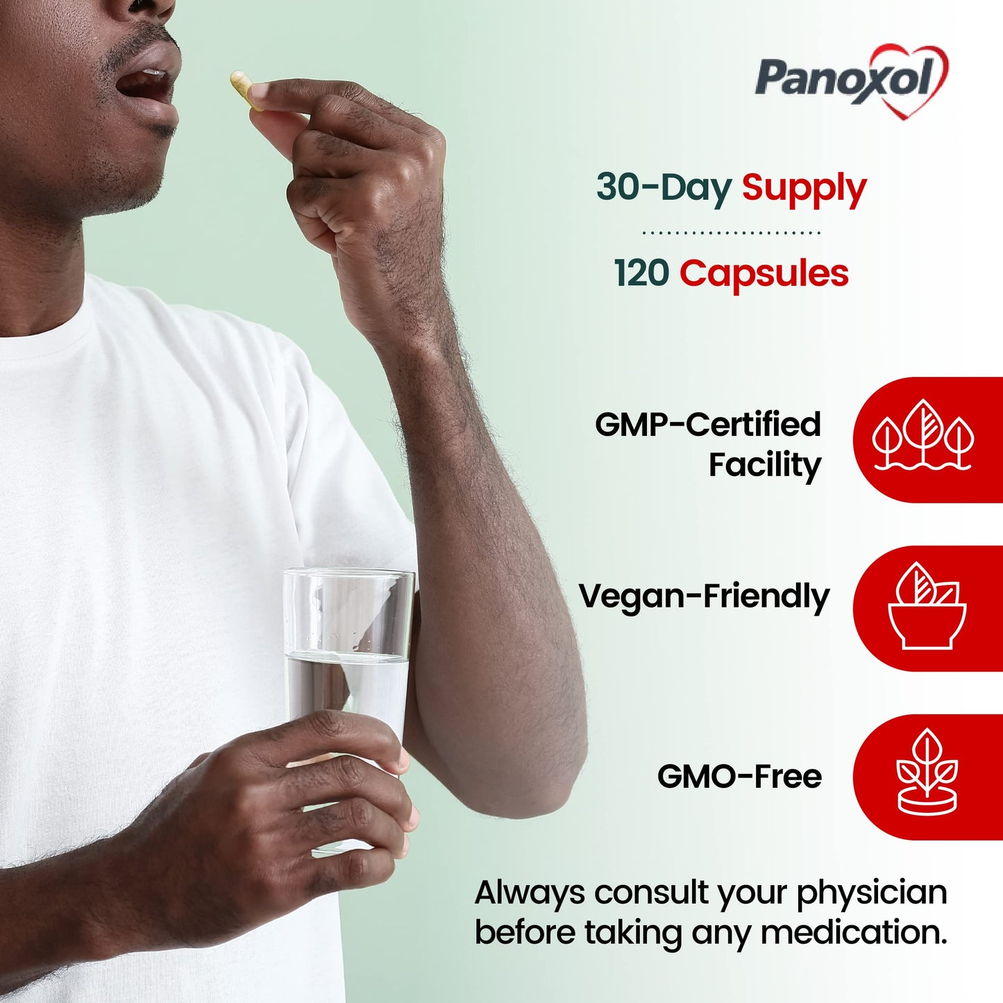 Panoxol Blood Pressure Supplements Nitric Oxide Capsule, 120 Capsules