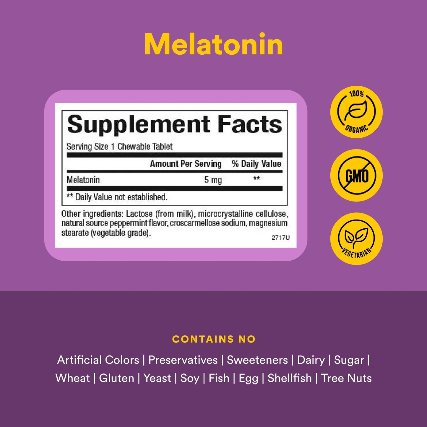 Natural Factors Stress-Relax Melatonin 5 mg Tablets, 90 Count