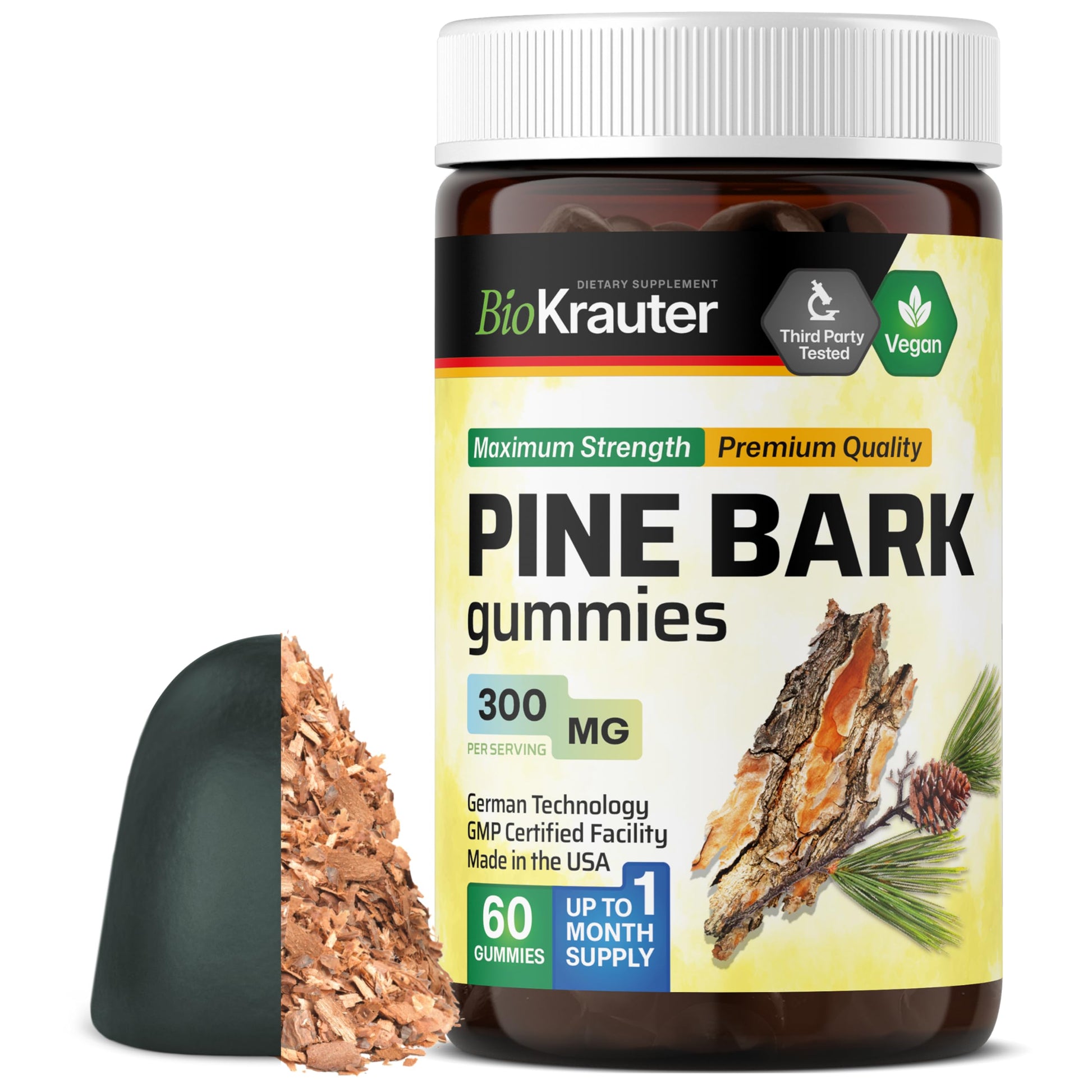 BIO KRAUTER Pine Bark Extract Gummy 60 Count
