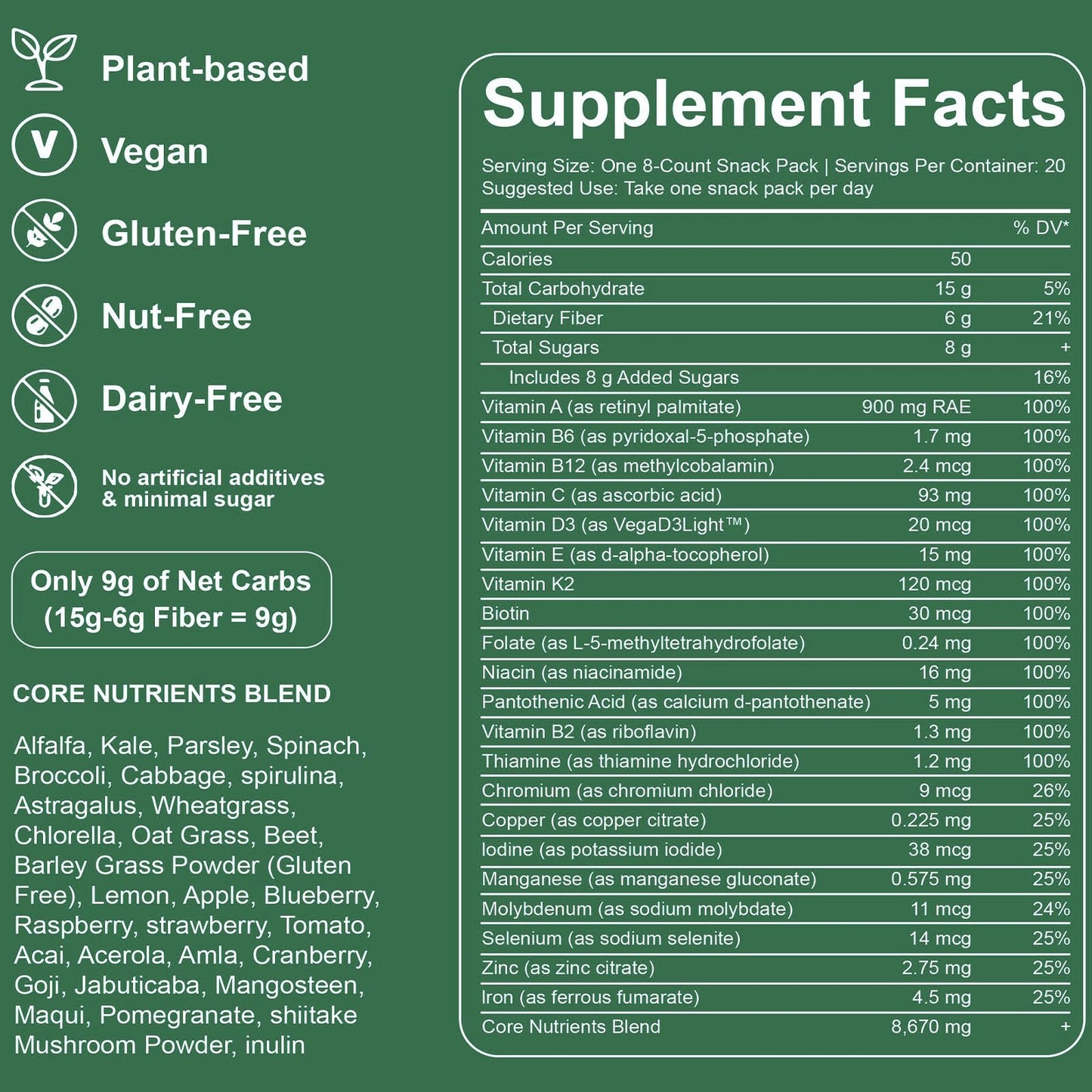Oviaapo Greens Gummies - Organic Chlorella & Spirulina for Digestive & Gut Health, 224 Gummies