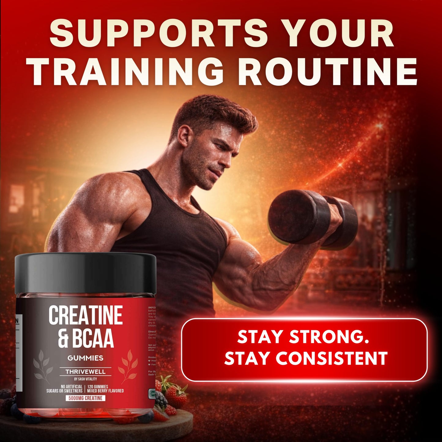 SASH Vitality Creatine Monohydrate Gummy 120