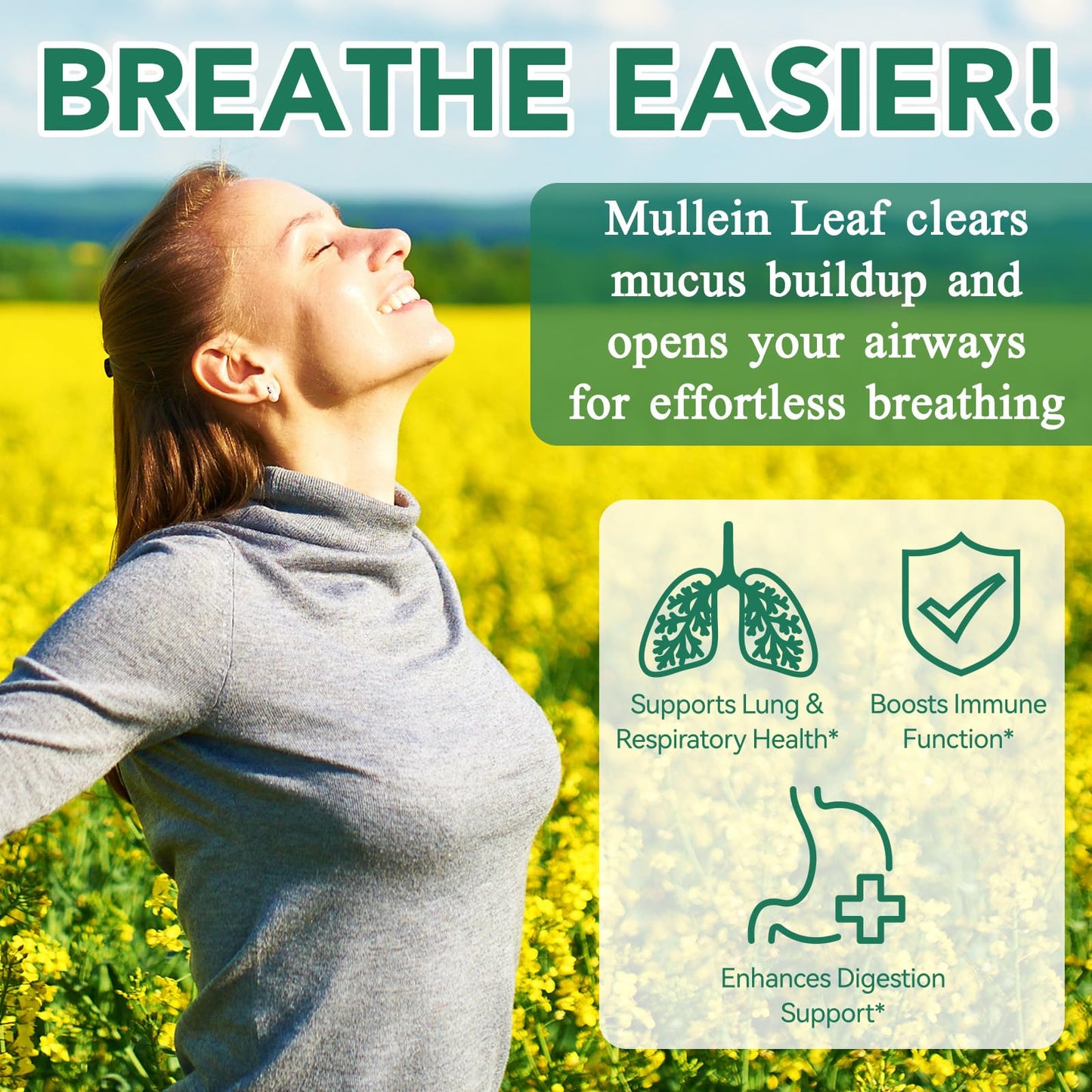BOIUOITI Mullein Gummies for Lung Cleanse Gummy, 60 Count