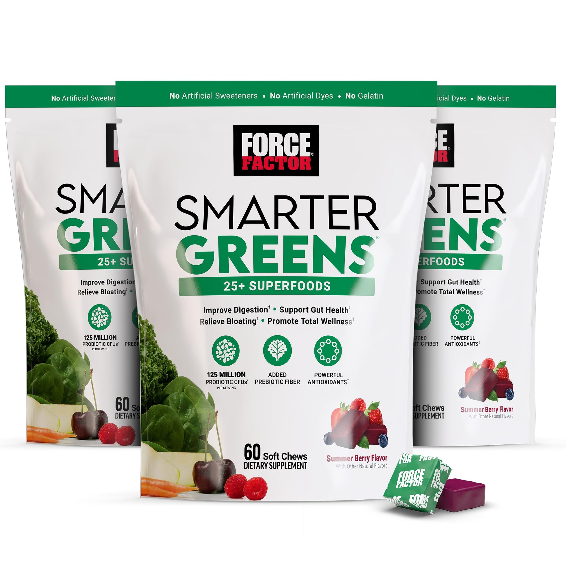 Force Factor Smarter Greens Superfood Chews Chewable 180 Chews