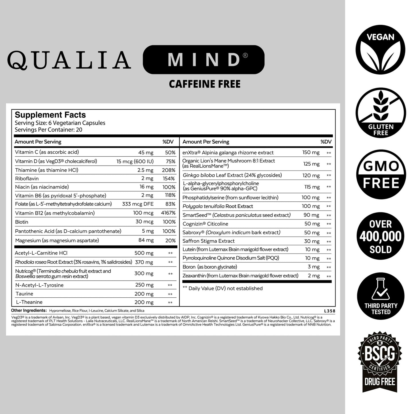 Qualia Life Sciences Qualia Mind Capsule 120 Capsules