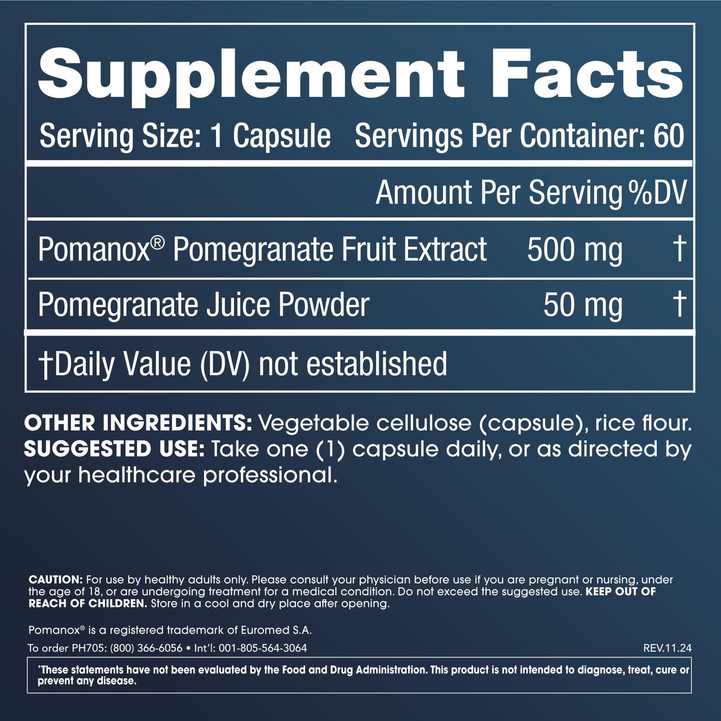 ProHealth Full Spectrum Pomegranate Supplement Capsules, 60 Count