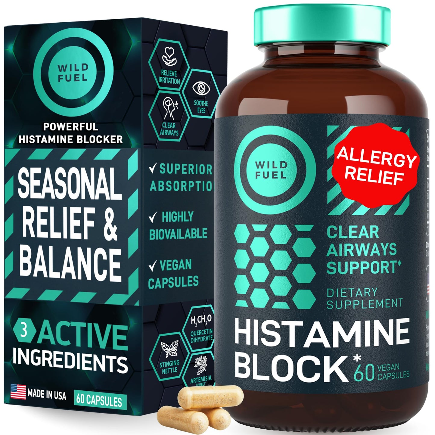 WILD FUEL Histamine Block 10:1 Flavonoids Capsules 60 Count