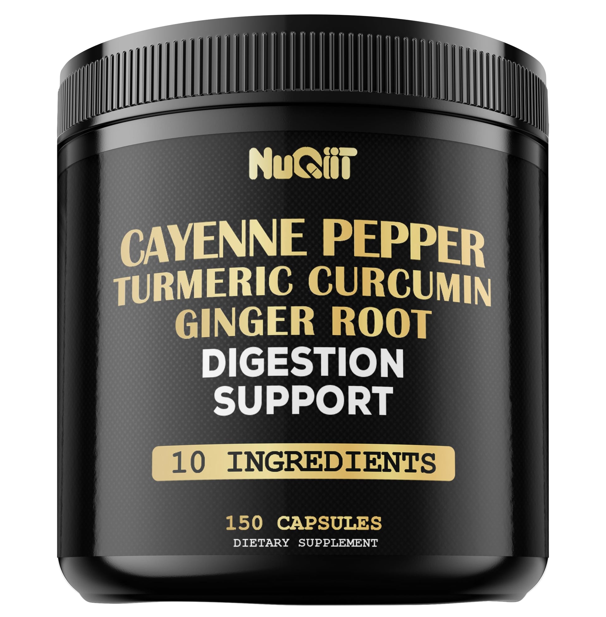 NUQIIT Cayenne Pepper Capsules with Turmeric Curcumin Root, Ginger Root, Berberine HCl & More, 150 Capsules