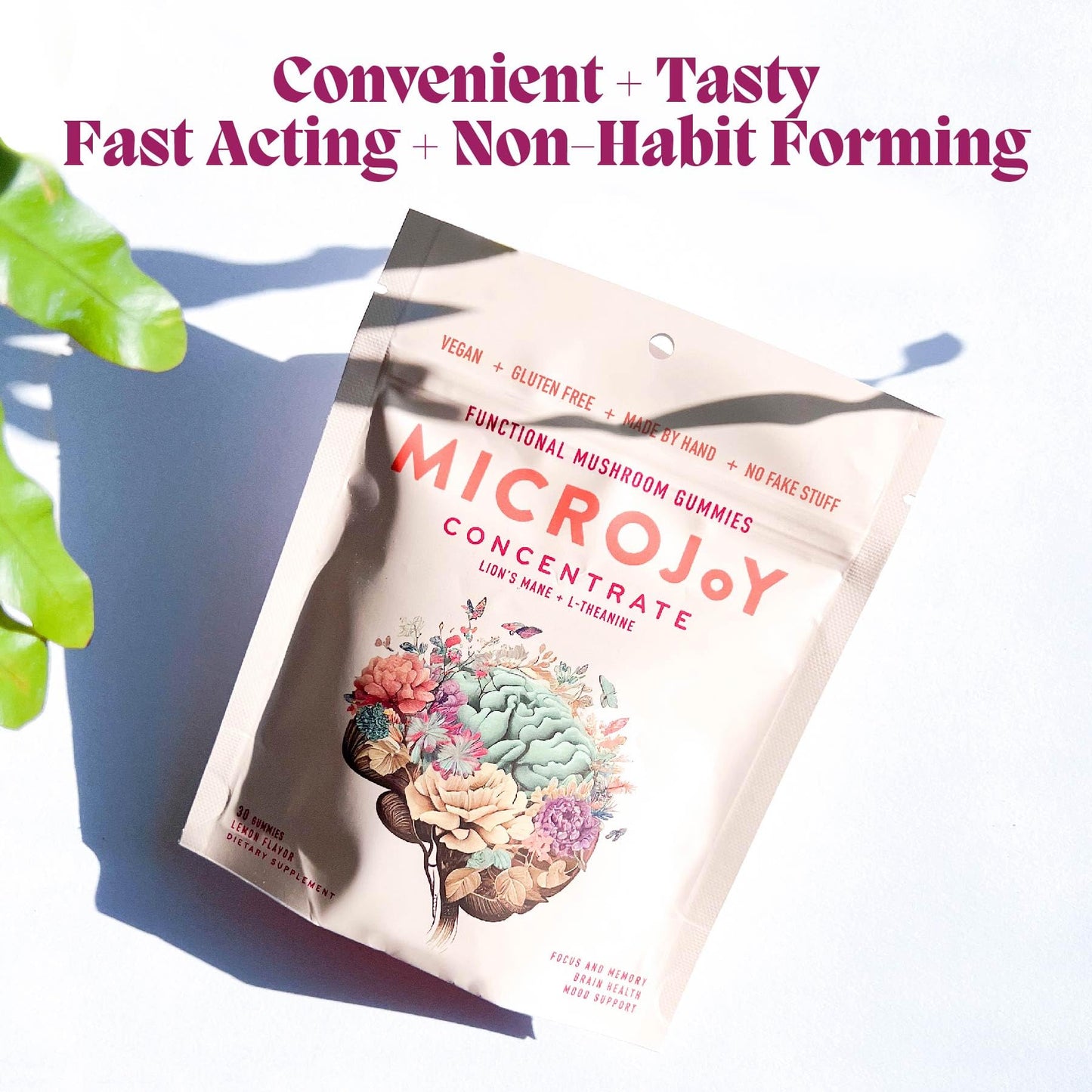 Microjoy Concentrate Gummies – Focus, Memory, Brain Health & Mood Support Supplement – 30 Count