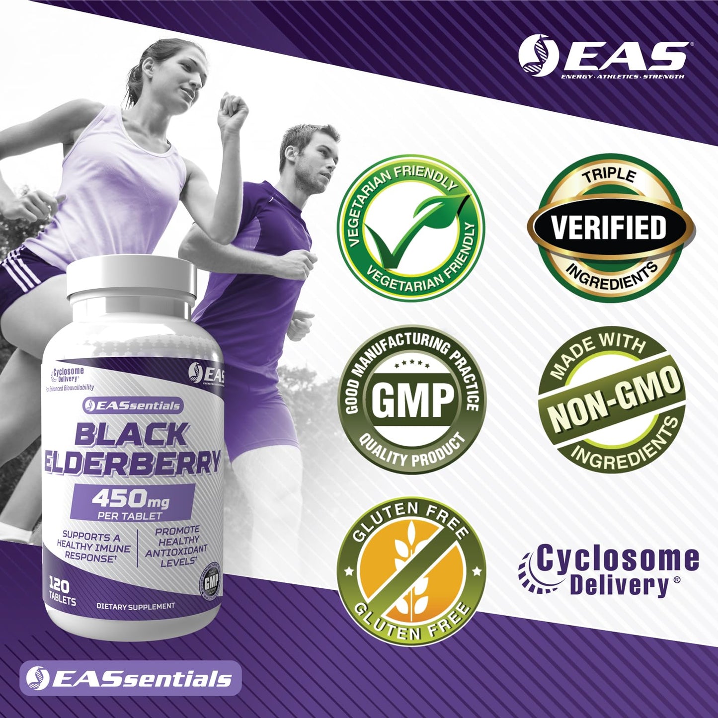 Experimental and Applied Sciences EAS Black Elderberry 450mg Tablets 120