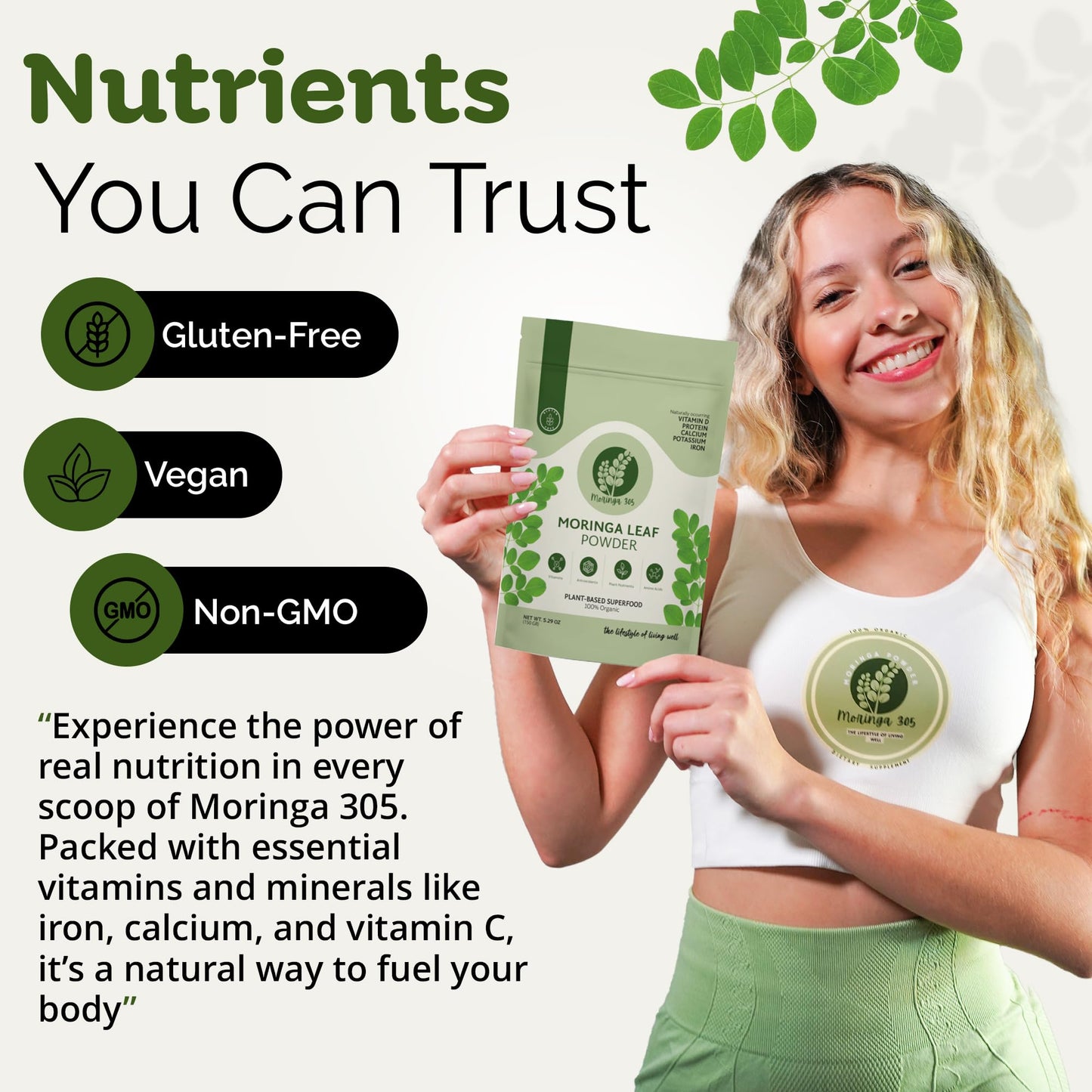 Moringa 305 Organic Moringa Leaf Powder 5.29 oz