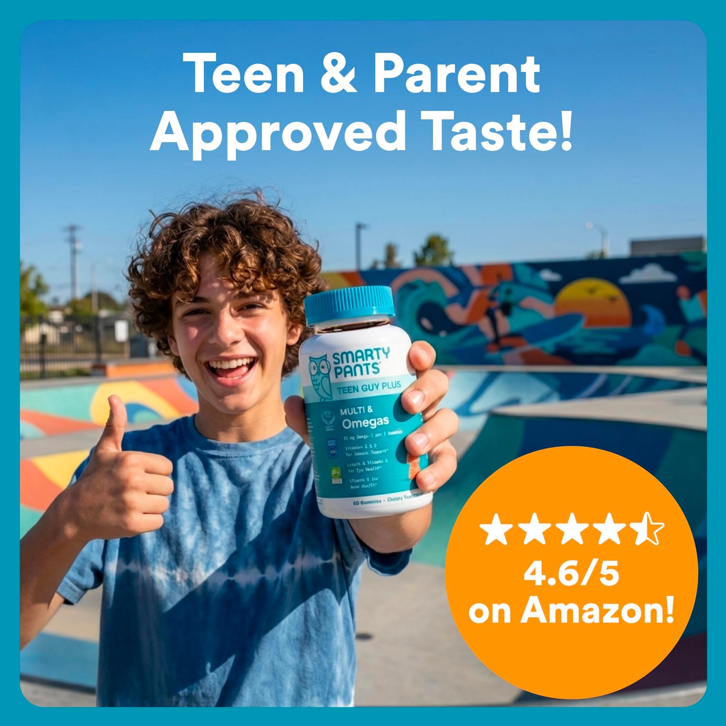 SmartyPants Teen Guy Plus Multi & Omegas Multivitamin Gummies, 60 Gummies
