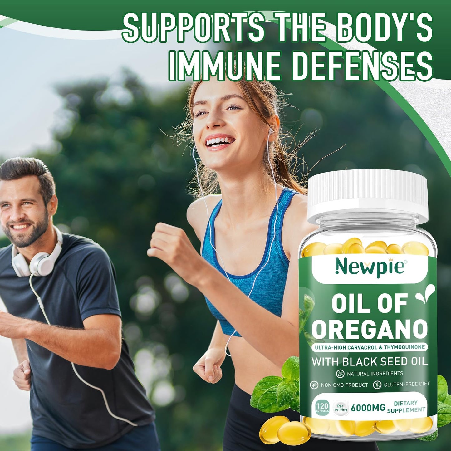 Blltzzz Newpie Oil of Oregano with Black Seed Oil Softgel 120 Softgels