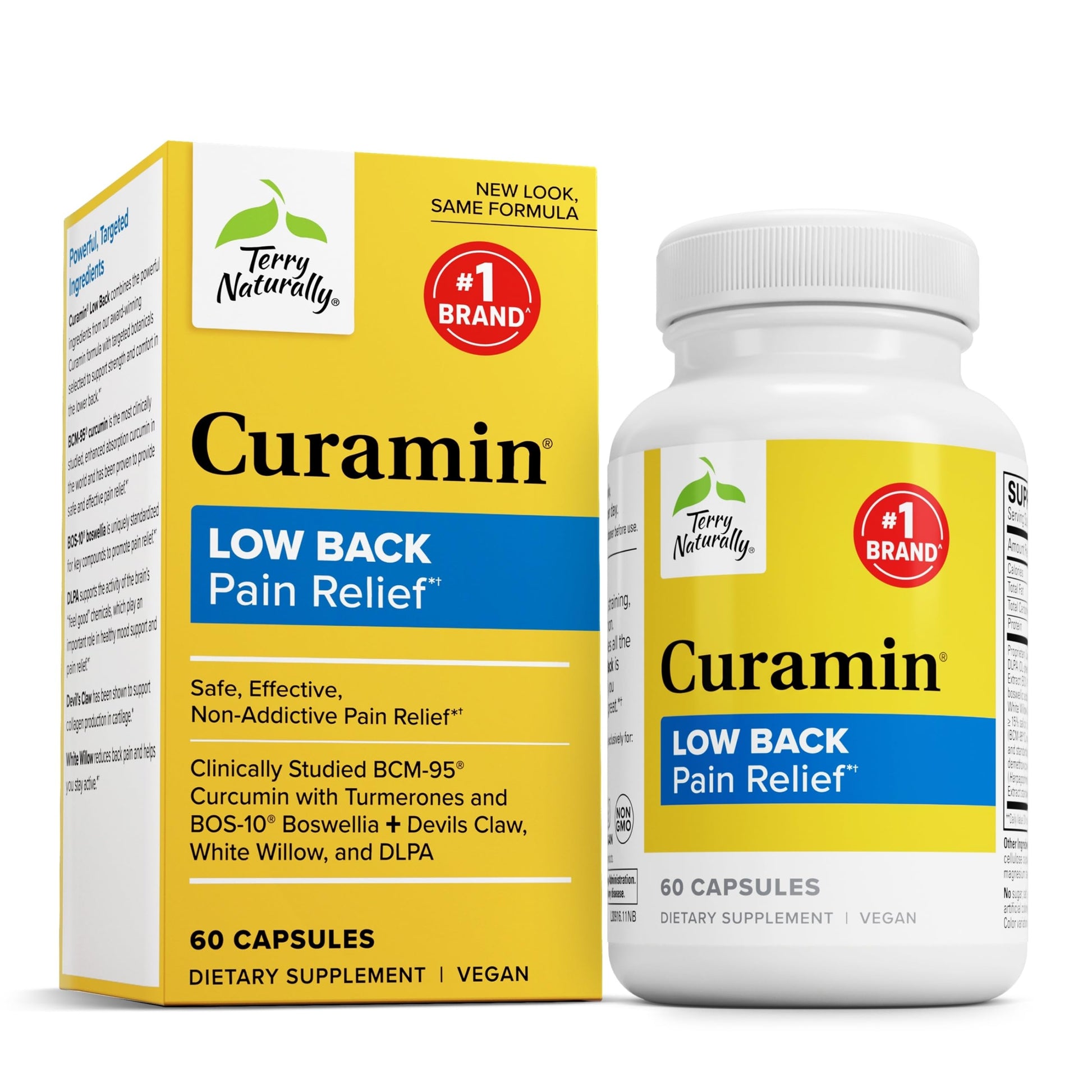 Terry Naturally Curamin Low Back - Muscle Soreness & Pain Relief, 60 Capsules