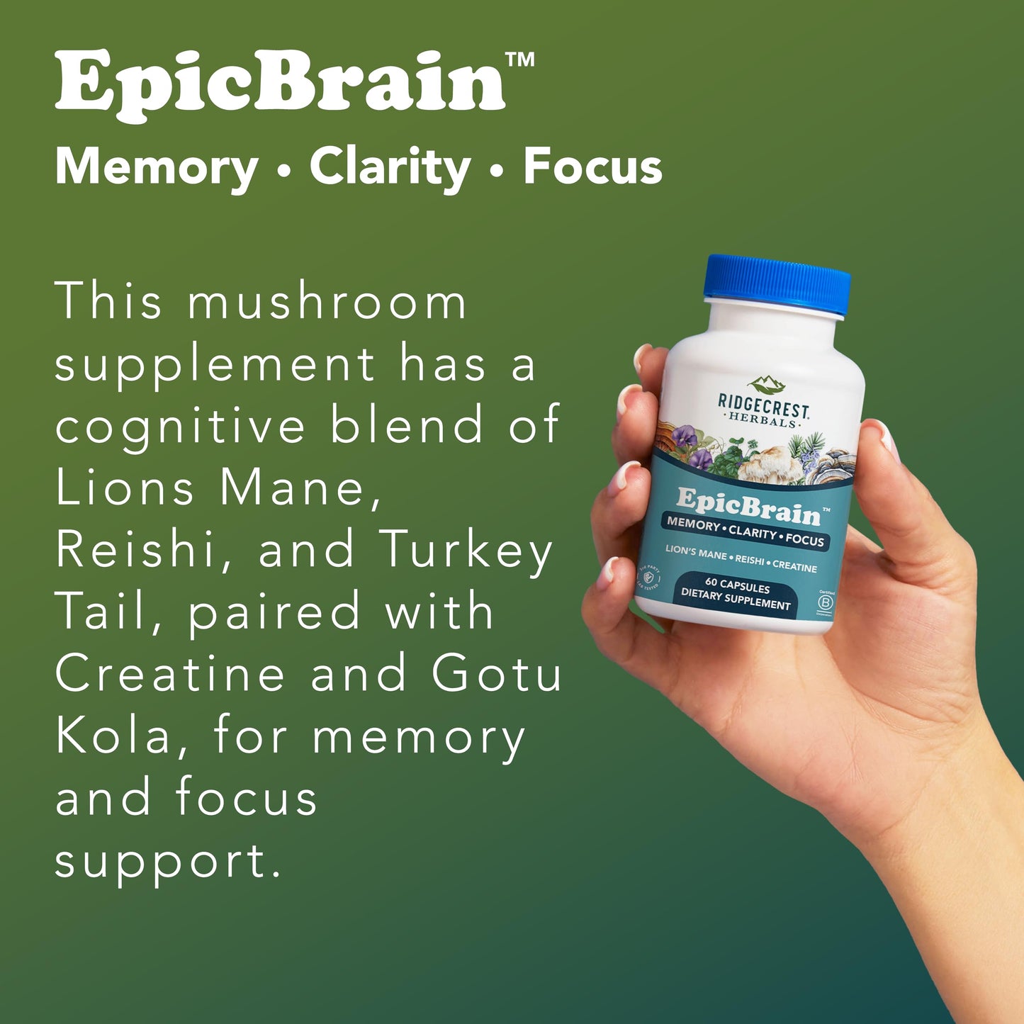 RidgeCrest Herbals EpicBrain Capsule, 60 Count