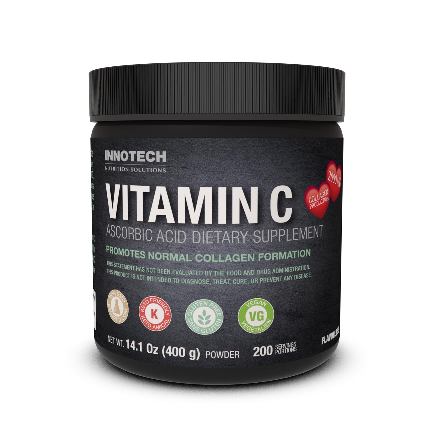 Innotech Nutrition Solutions Pure Vitamin C Immune & Antioxidant Support Ascorbic Acid Powder 14.1 Ounce