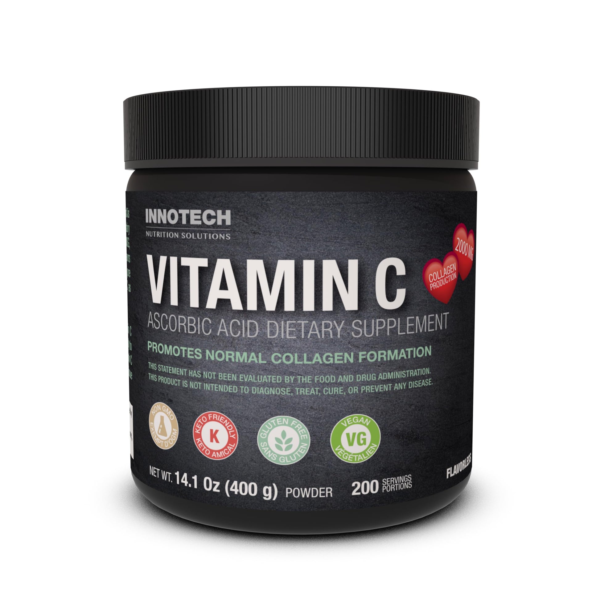 Innotech Nutrition Solutions Pure Vitamin C Immune & Antioxidant Support Ascorbic Acid Powder 14.1 Ounce