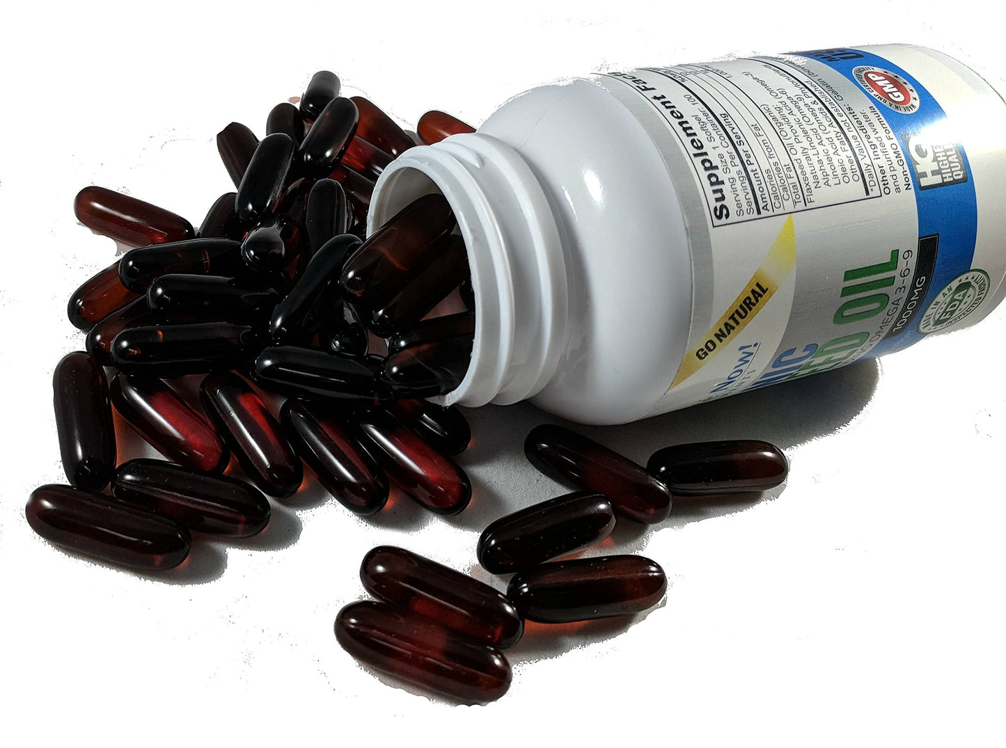 Vitalité Now! Organic Flaxseed Oil Softgels Cold Pressed 1000mg, 240 Softgels