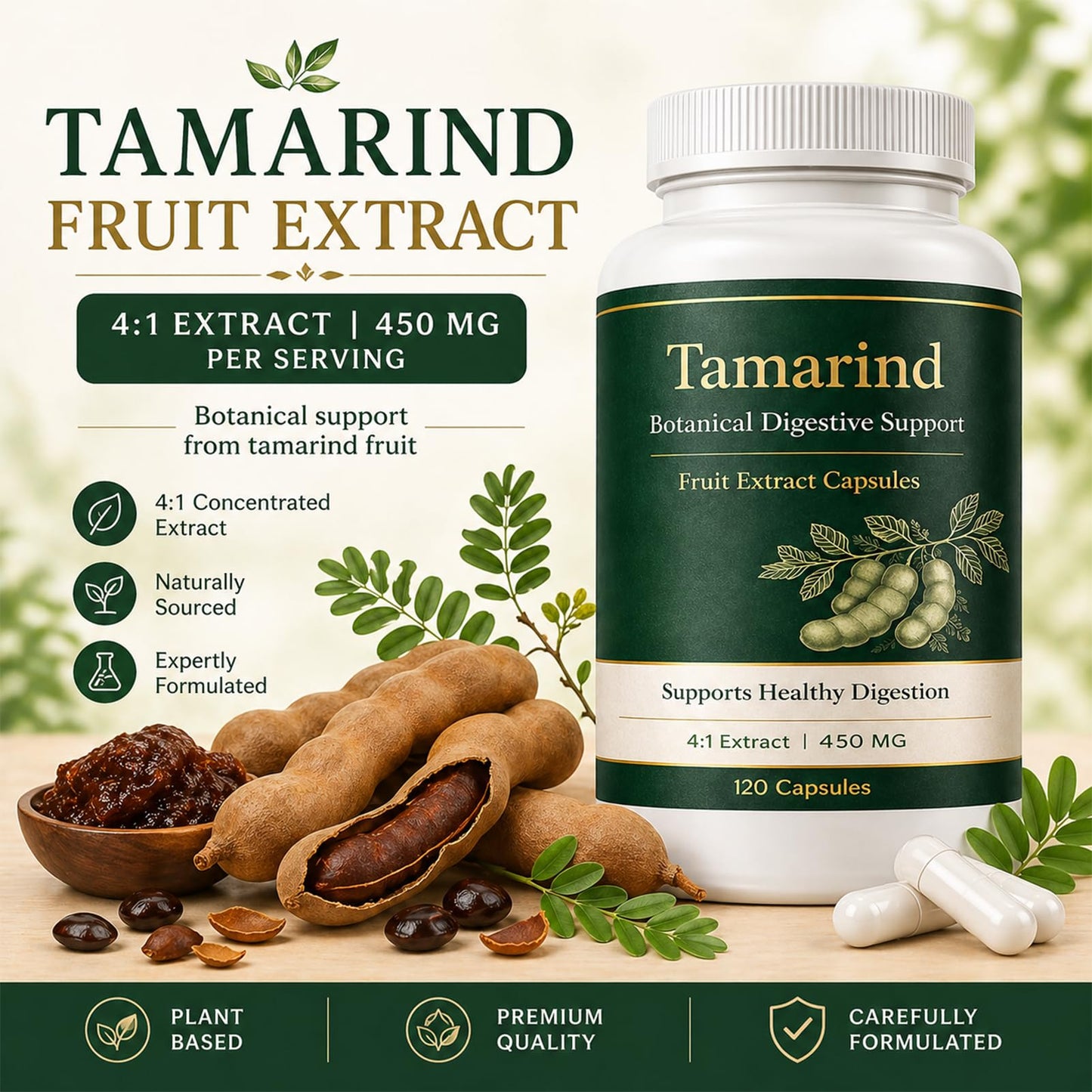 Tufonra Tamarind Seed Extract Supplement Capsules, 120 Count