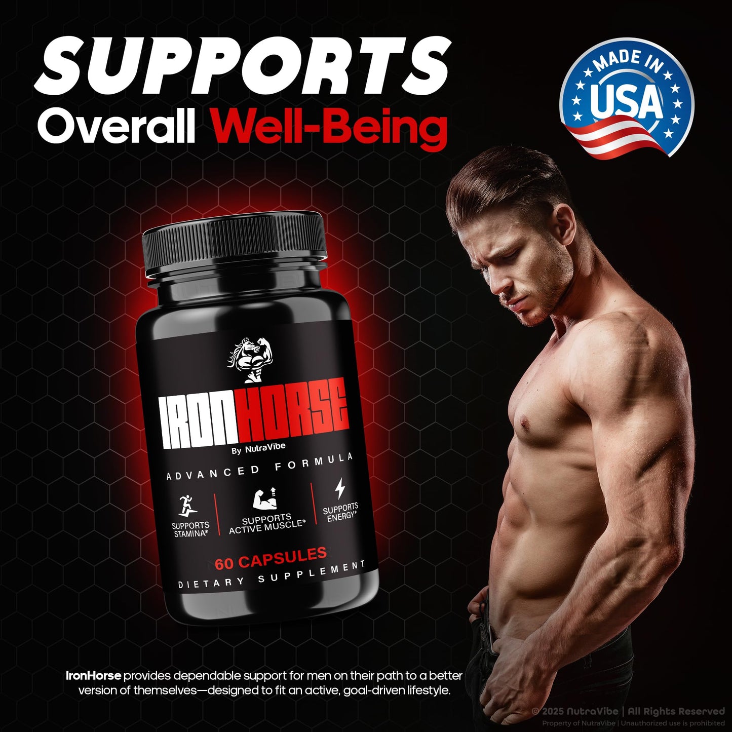 NutraVibe Iron Horse Pills 120 Capsules