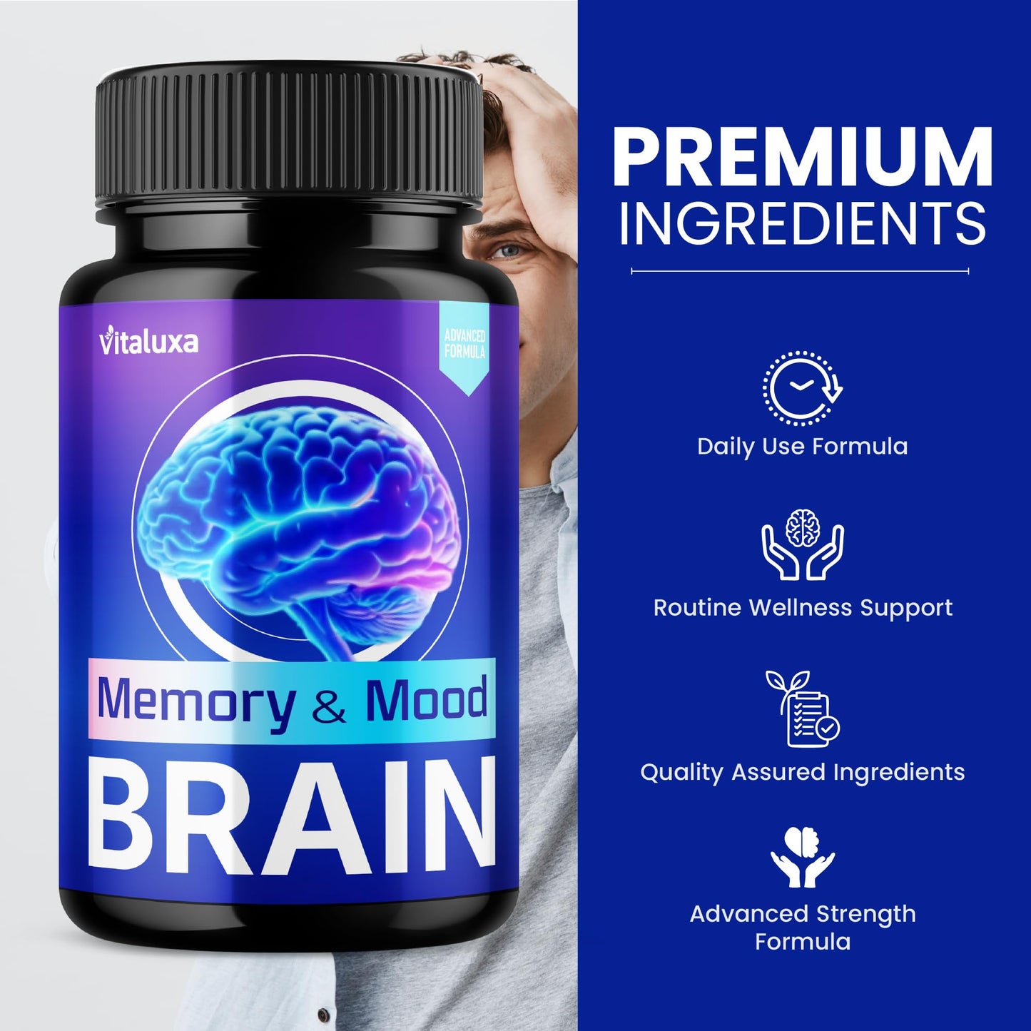 Vitaluxa Brain Memory and Mood Capsules 180 Capsules