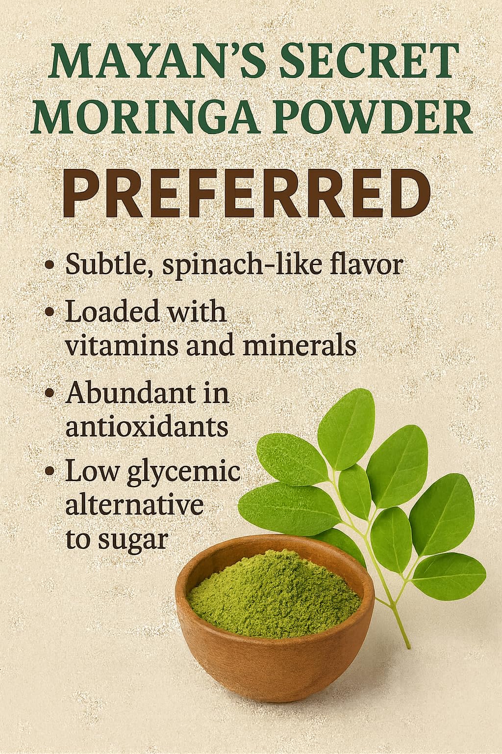 Mayan's Secret Pure Moringa Powder, Organic, 12 Ounce