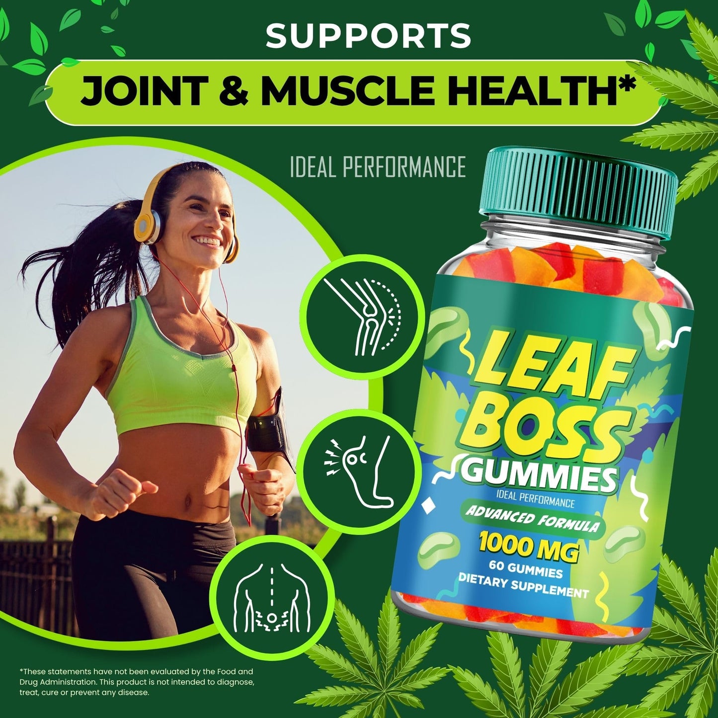 IDEAL PERFORMANCE Leaf Boss Hemp Gummies 120 Count