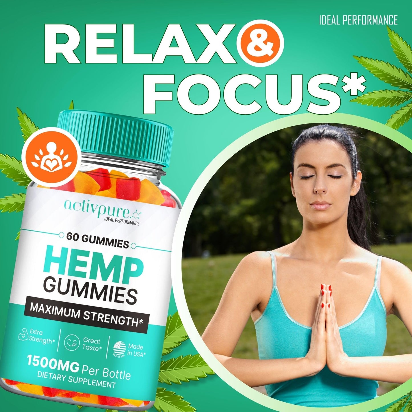 IDEAL PERFORMANCE Activ Pure Hemp Gummies 300 Gummies