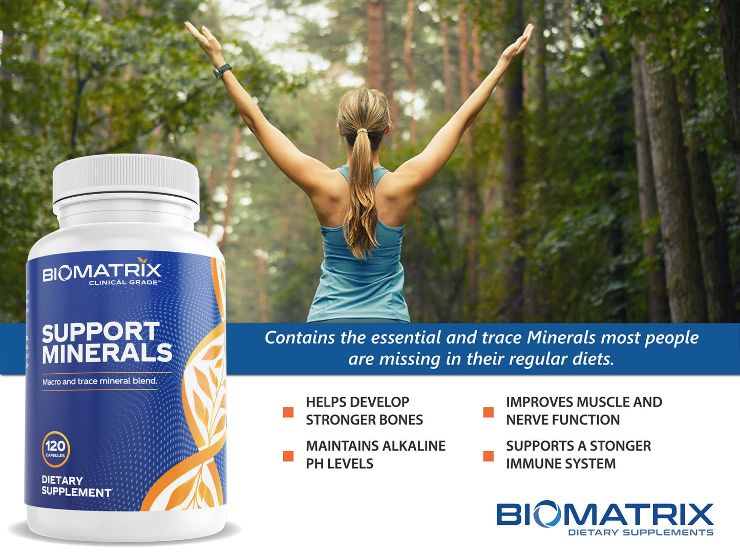 BioMatrix Mineral Supplement for Men and Women, Chelated Minerals Capsule 120