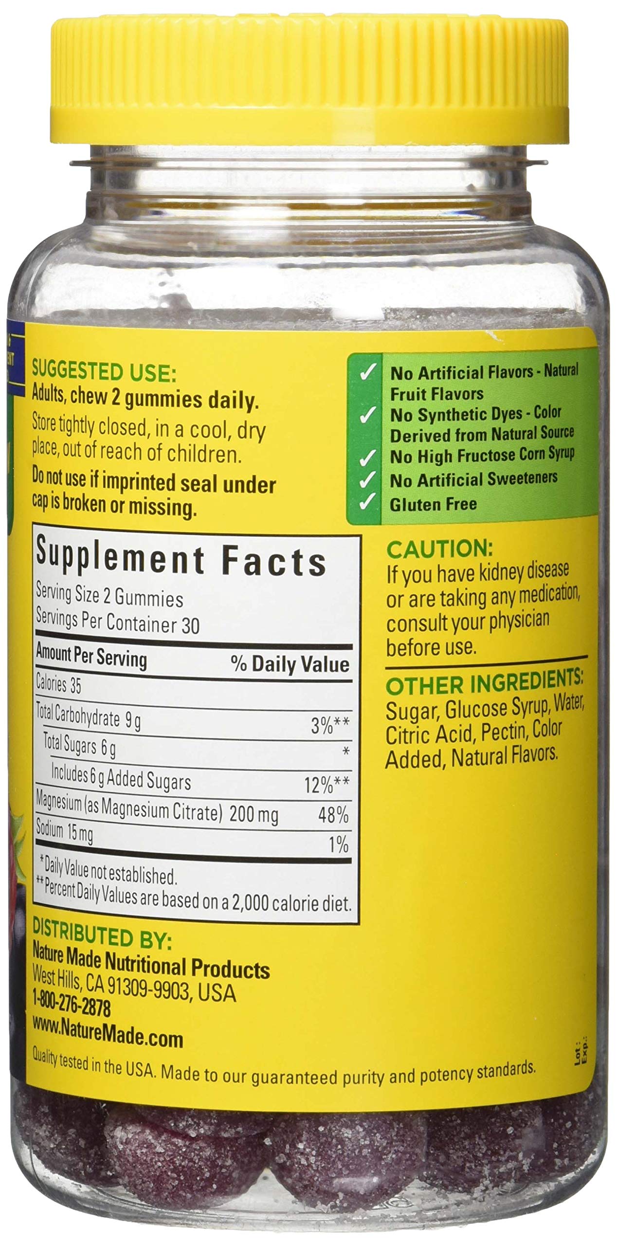 Nature Made High Absorption Magnesium Citrate 200mg Gummies 720 Count