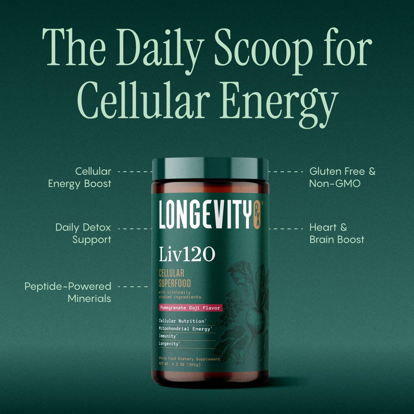 Longevity Rx Liv120 Superfood Powder 9.2 Ounce