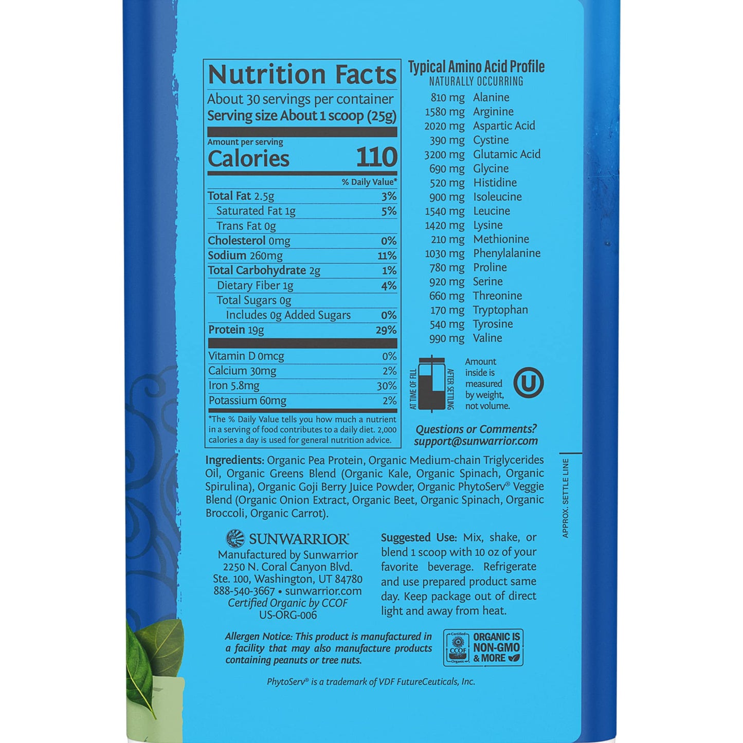 Sunwarrior Greens Powder 3