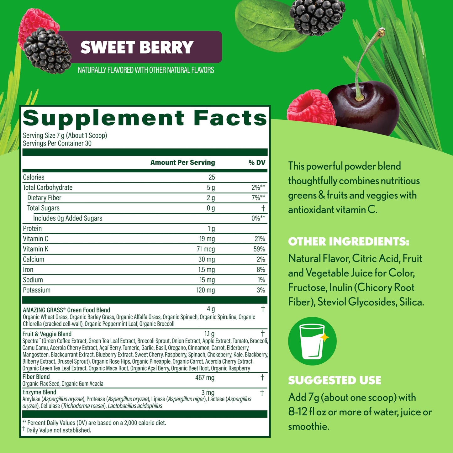 Amazing Grass Super Greens Powder, 7.4 oz