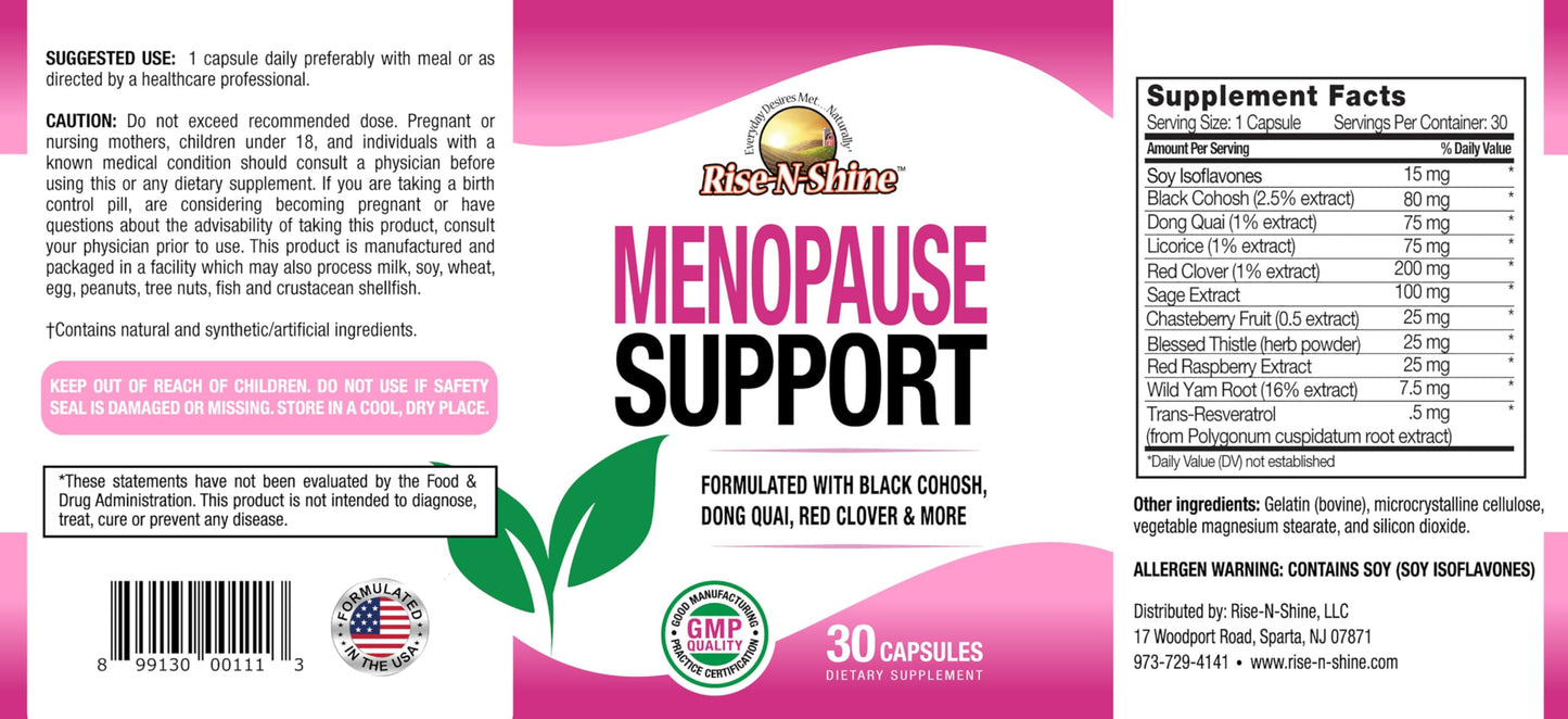 Rise-N-Shine Menopause Support Capsule, 30 Count