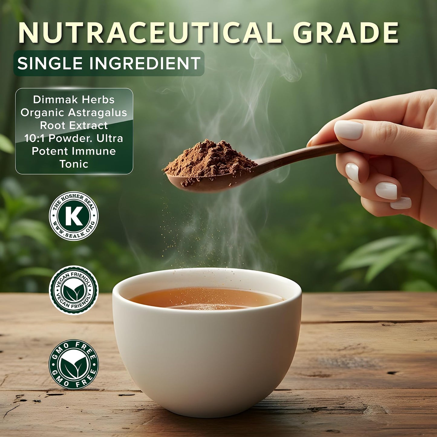 Dimmak Herbs Organic Astragalus Root Extract 10:1 Powder 4 Ounce