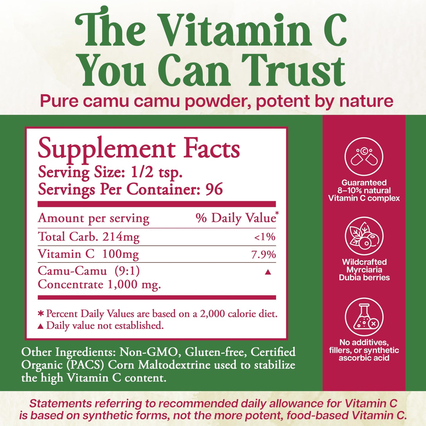 Whole World Botanicals Royal Camu Camu Powder 3.5 Ounce