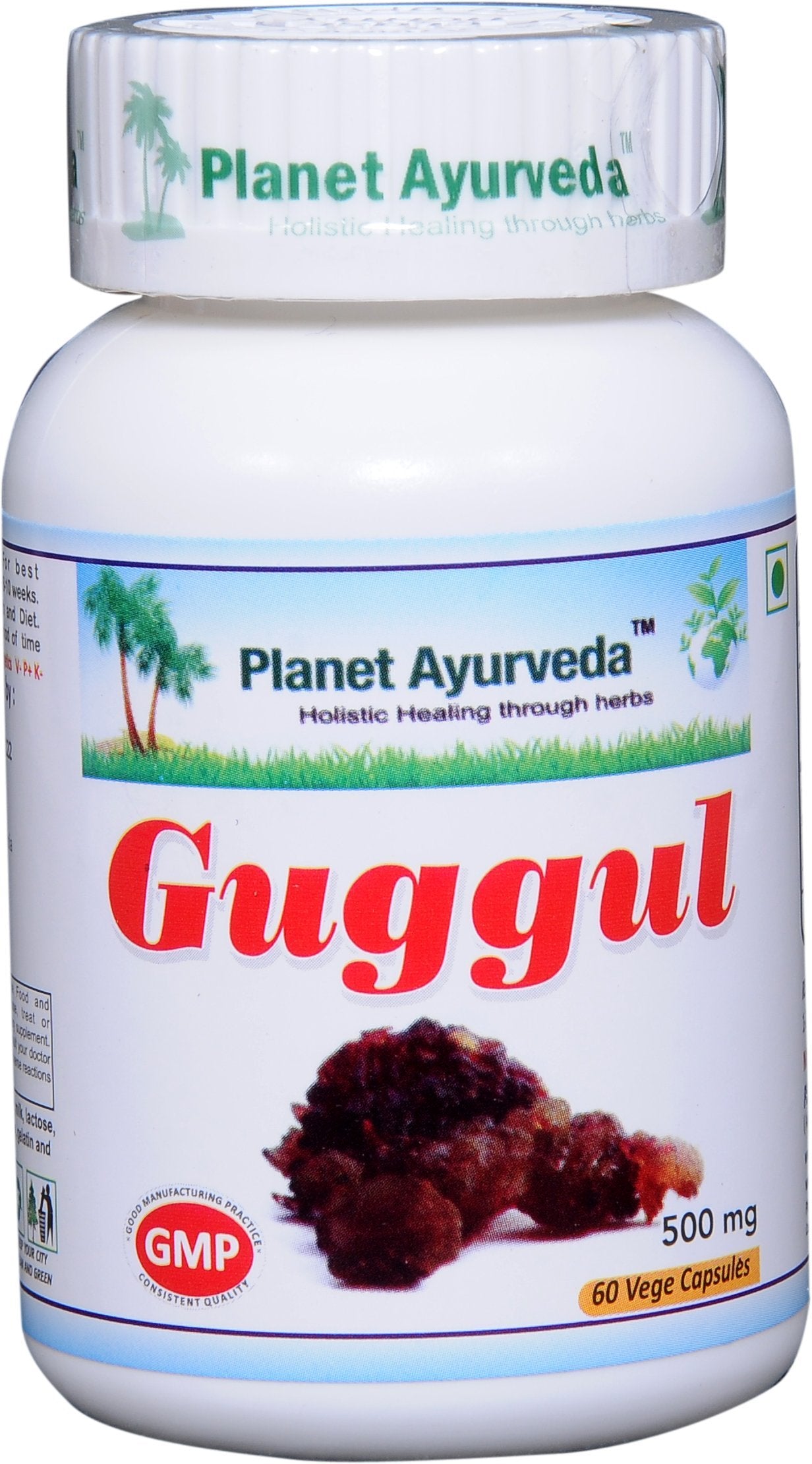 Planet Ayurveda Guggul 500mg Veg Capsules, 2 Bottles