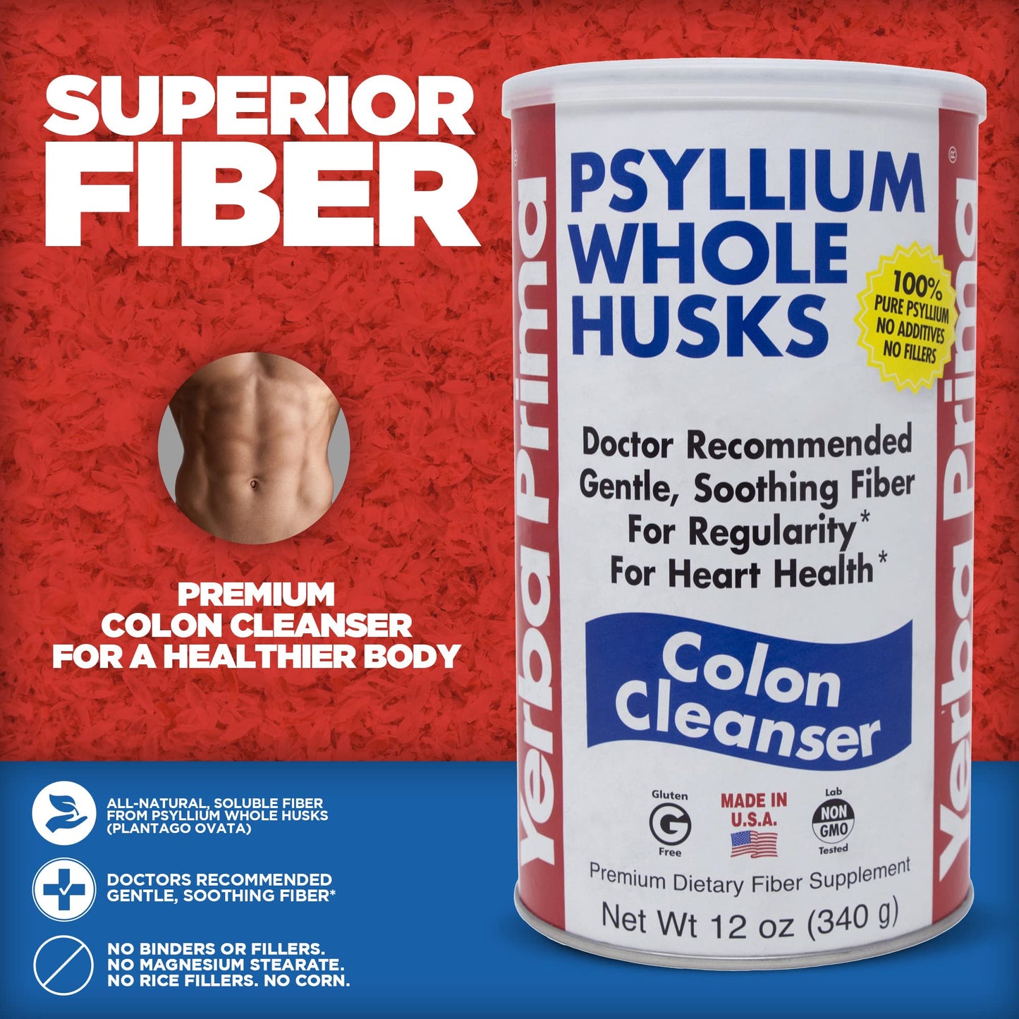 Yerba Prima Psyllium Husk Powder, 12 Ounce
