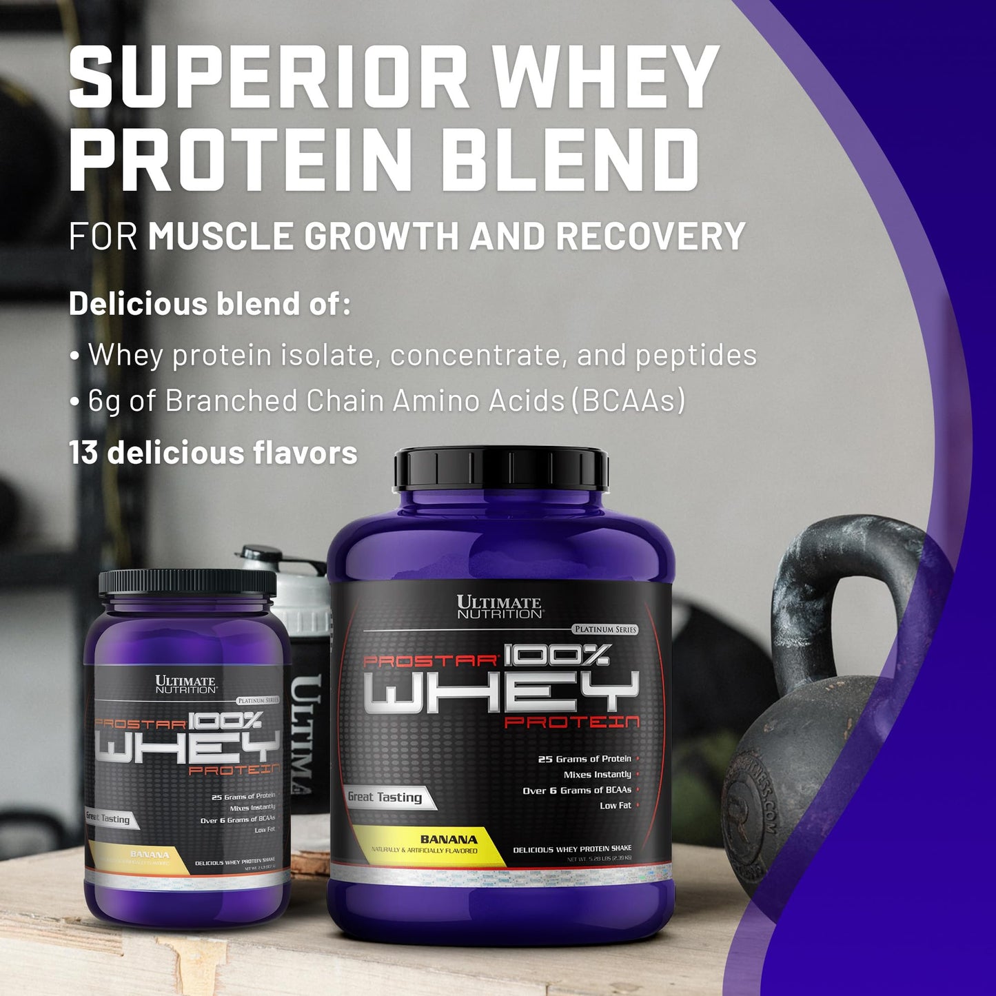 Ultimate Nutrition Prostar Whey Protein Isolate Banana Powder, 32 Servings