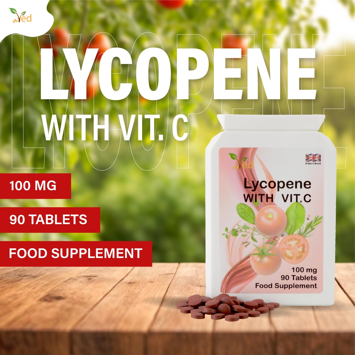Ved Lycopene Supplement 100mg Tablet 180 Tablets