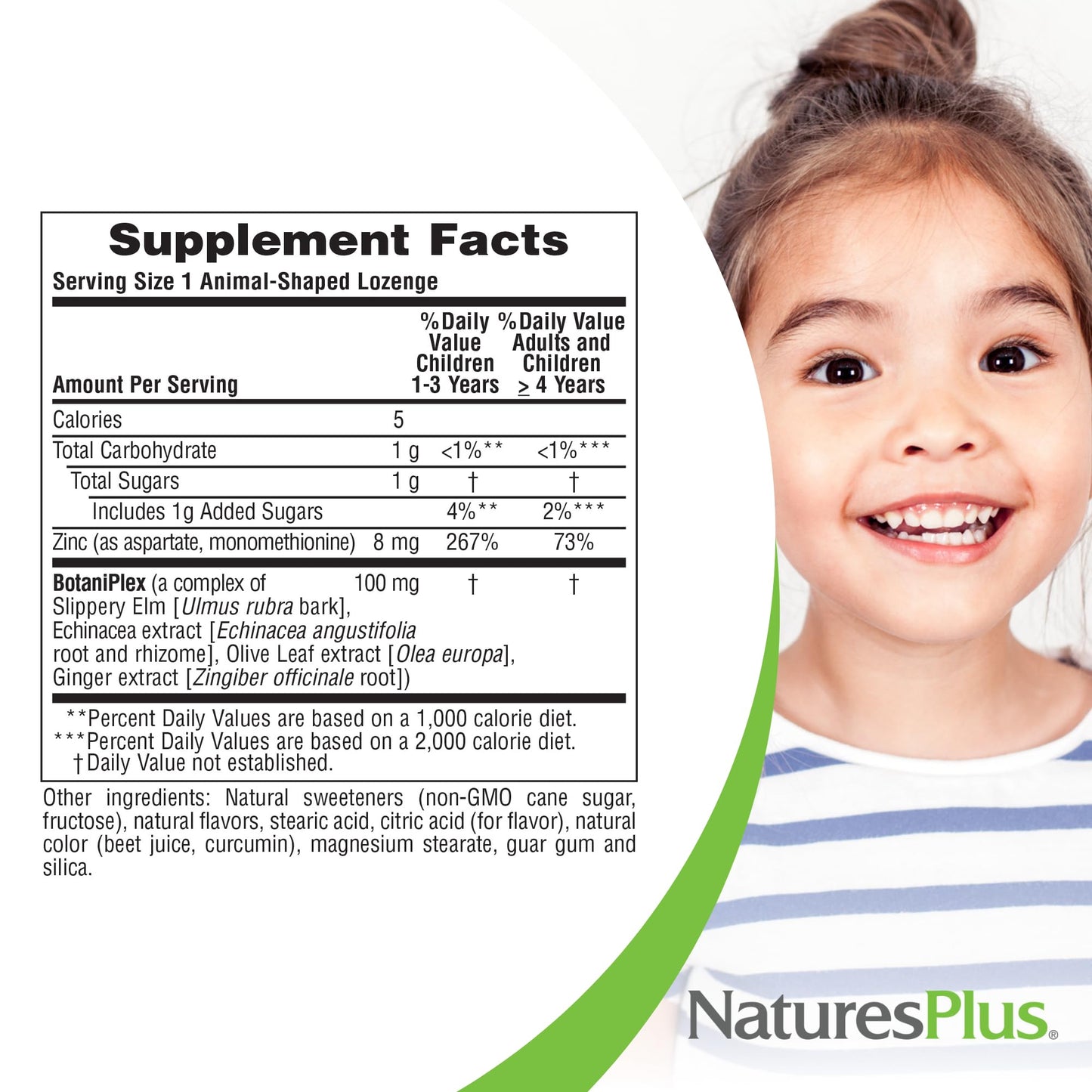 NaturesPlus Animal Parade KidZinc Lozenges, Tangerine Flavor, 90 Lozenges