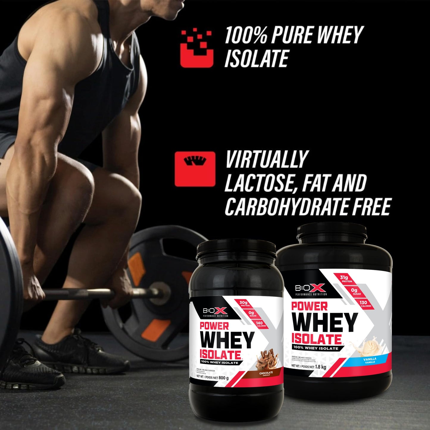 BIOX PERFORMANCE NUTRITION BioX Power Whey Isolate Powder, 64 Servings