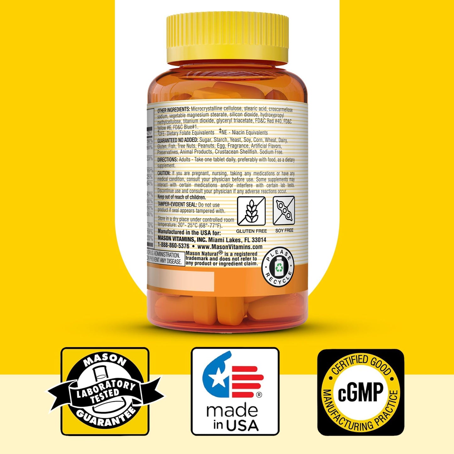 MASON NATURAL Stress B-Complex with Antioxidants + Zinc 180 Tablets