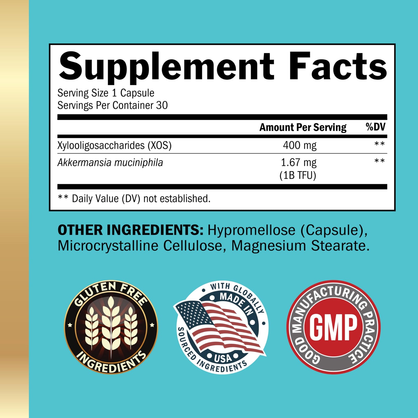 BioSchwartz Akkermansia Muciniphila Prebiotics & Postbiotic Capsules, 30 Capsules