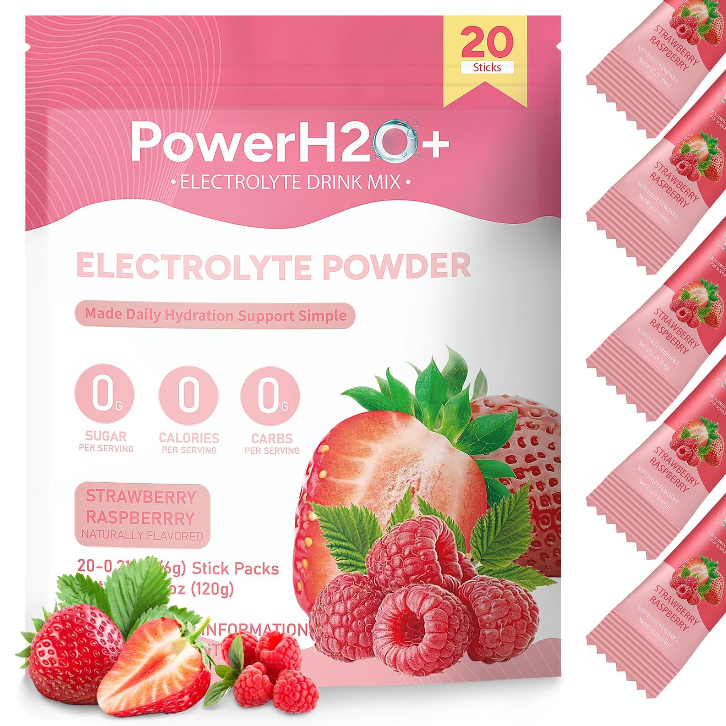 PowerH2O+ Electrolytes Powder Packets 4.23 Ounce